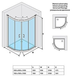 Душевой уголок Excellent Серия 201 KAAC.1801.800/N 80х80 хром купить в интернет-магазине Sanbest