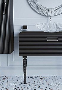 Пенал Armadi Art Vallessi Avantgarde Linea черный с хромом для ванной в интернет-магазине сантехники Sanbest