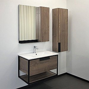 Тумба с раковиной Comforty Бонн 00-00006487 75 дуб темный для ванной в интернет-магазине Sanbest