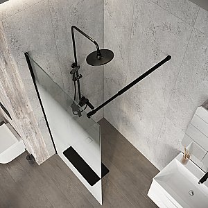 Душевая перегородка Niagara Nova 120 NG-582-12BLACK профиль черный матовый/стекло белый градиент купить в интернет-магазине Sanbest