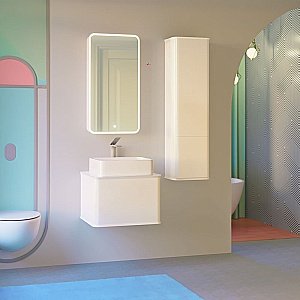 Пенал Jorno Pastel 125 Белый для ванной в интернет-магазине сантехники Sanbest