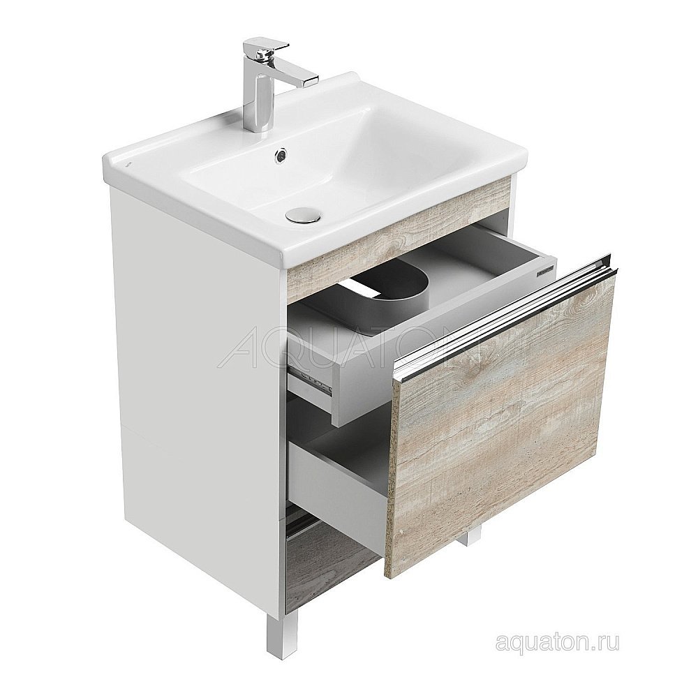 Тумба с раковиной Акватон Капри 60 бетон пайн для ванной в интернет-магазине Sanbest
