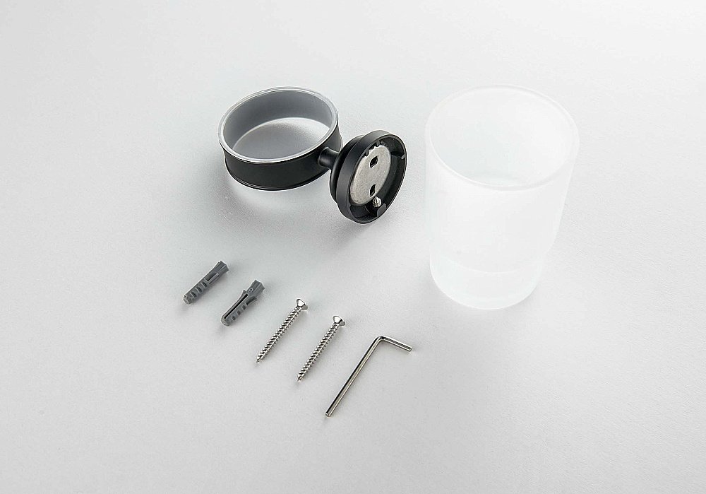 Стакан Aquatek Классик AQ4504MB стекло матовое/черный матовый купить в интернет-магазине сантехники Sanbest