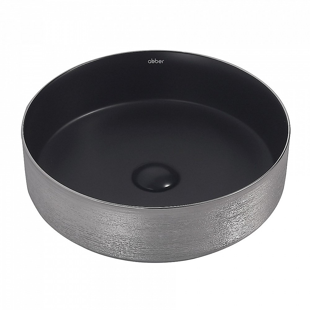 Раковина накладная ABBER Bequem AC2109BS черный матовый с серебром купить в интернет-магазине Sanbest