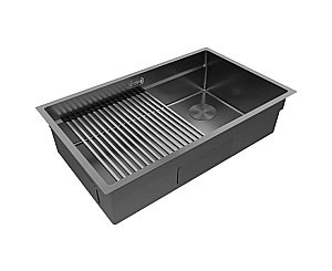 Кухонная мойка Paulmark NEXT-PRO 74 PM707445-GM вороненая сталь купить в интернет-магазине сантехники Sanbest