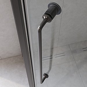 Душевой уголок Cezares Relax 100x100 RELAX-304-P-1-100-C-GM стекло прозрачное/профиль матовая оружейная сталь купить в интернет-магазине Sanbest