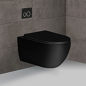 Унитаз подвесной Vincea Evo VT1-34MB безободковый, с крышкой микролифт, матовый черный купить в интернет-магазине Sanbest