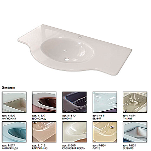 Раковина стеклянная без бортика Caprigo Venezia 110 эмаль/цвет на выбор купить в интернет-магазине сантехники Sanbest