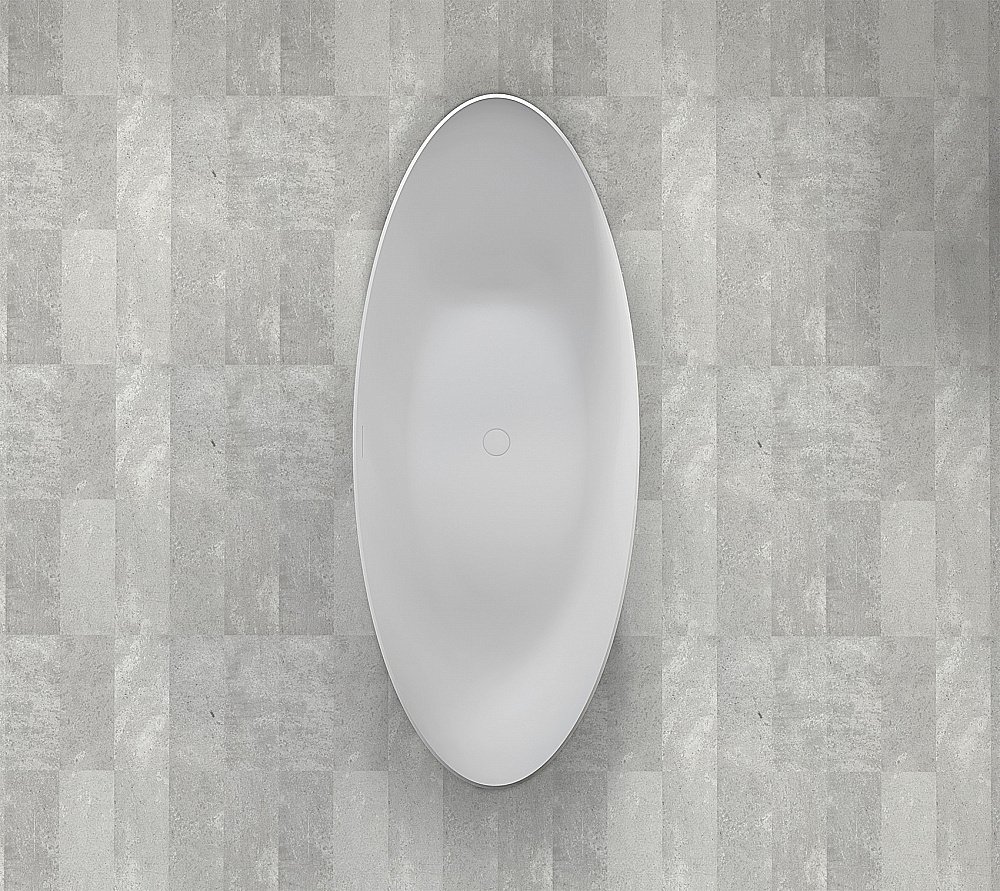 Ванна из искусственного камня ABBER Stein AS9633 180х80 белая матовая купить в интернет-магазине Sanbest