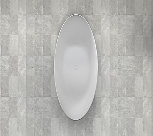 Ванна из искусственного камня ABBER Stein AS9633 180х80 белая матовая купить в интернет-магазине Sanbest