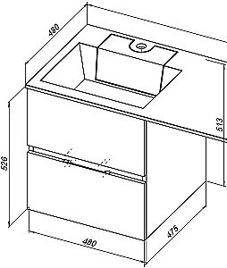 Тумба с раковиной Aquanet Алвита 243662 48 серый антрацит для ванной в интернет-магазине Sanbest