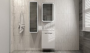 Зеркальный шкаф Jorno Modul 50 Mol.03.50/P/W/JR белое купить в интернет-магазине сантехники Sanbest