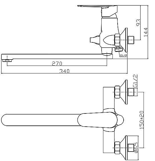 Смеситель для ванны Agger Splendid A0921100 купить в интернет-магазине сантехники Sanbest