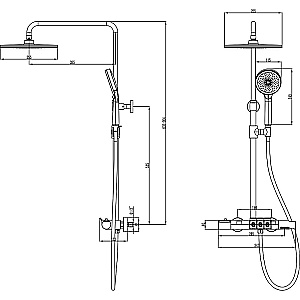 Душевая система Azario PIANO AZ-678U87ZA8-1DA1K17A-JR3A50AC хром купить в интернет-магазине сантехники Sanbest
