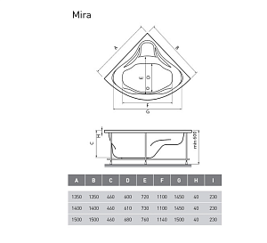 Ванна акриловая Relisan Mira 150x150 купить в интернет-магазине Sanbest