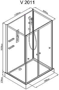 Душевая кабина AvaCan V Серия V2011N 110х90 без крыши купить в интернет-магазине Sanbest