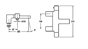 Смеситель для ванны Jacob Delafon STRAYT E9129-CP купить в интернет-магазине сантехники Sanbest