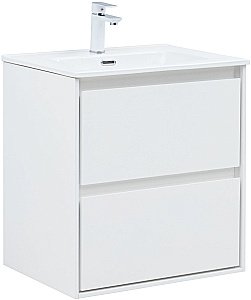 Тумба с раковиной Aquanet Милан 336367/330429 60 белый глянец для ванной в интернет-магазине Sanbest