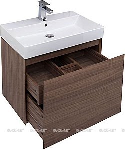 Тумба с раковиной Aquanet Нью-Йорк 203946 70 орех для ванной в интернет-магазине Sanbest