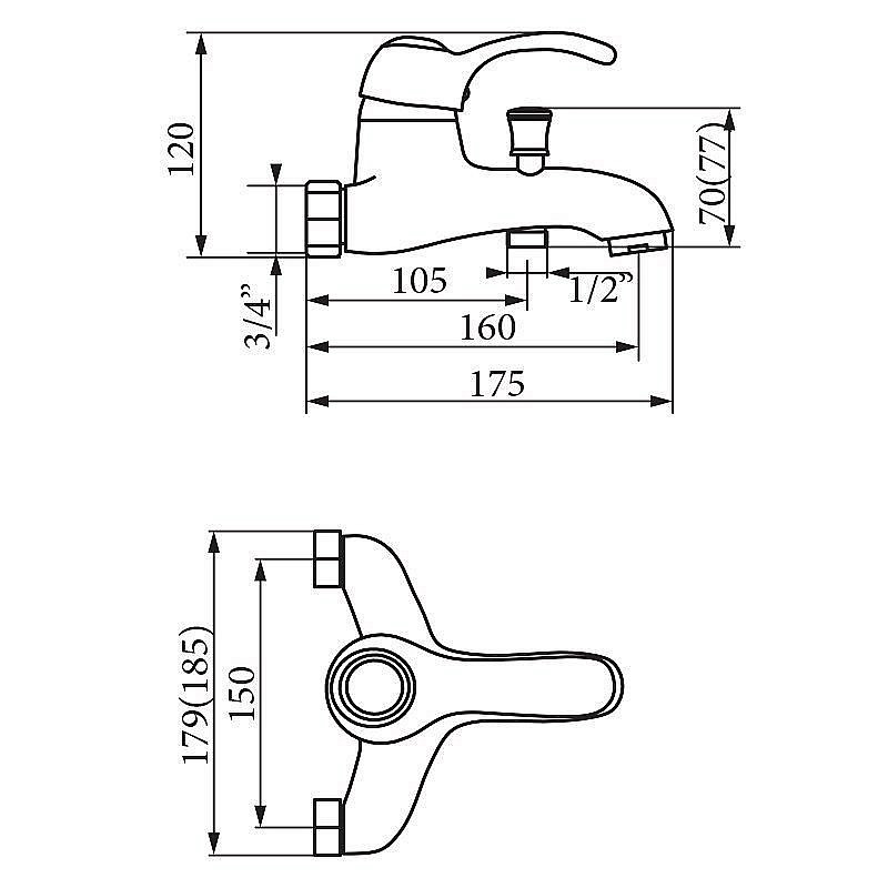 Смеситель для ванны Veragio Grazia VR.GRA-3501.CR купить в интернет-магазине сантехники Sanbest