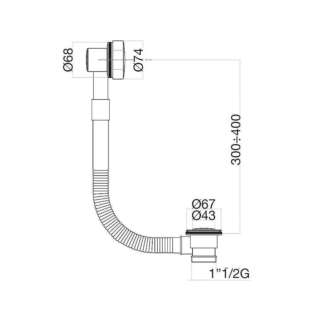 Слив-перелив для ванны автоматический Webert AC0036015 хром купить в интернет-магазине сантехники Sanbest