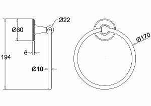 Полотенцедержатель Burlington A3 BNKL шлифованный никель купить в интернет-магазине сантехники Sanbest