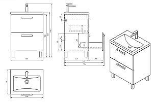Мебель для ванной Cersanit Melar Como 60 белая для ванной в интернет-магазине Sanbest