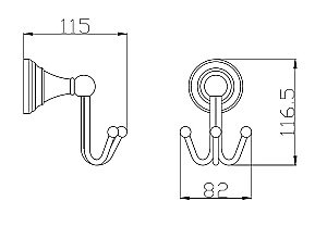 Крючок тройной Rav-Slezak MORAVA MKA0105SM купить в интернет-магазине сантехники Sanbest