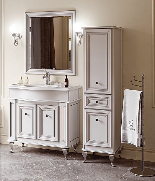 Тумба с раковиной Caprigo Fresco 100 G белая для ванной в интернет-магазине Sanbest