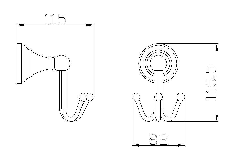Крючок тройной Rav-Slezak MORAVA MKA0105SM купить в интернет-магазине сантехники Sanbest