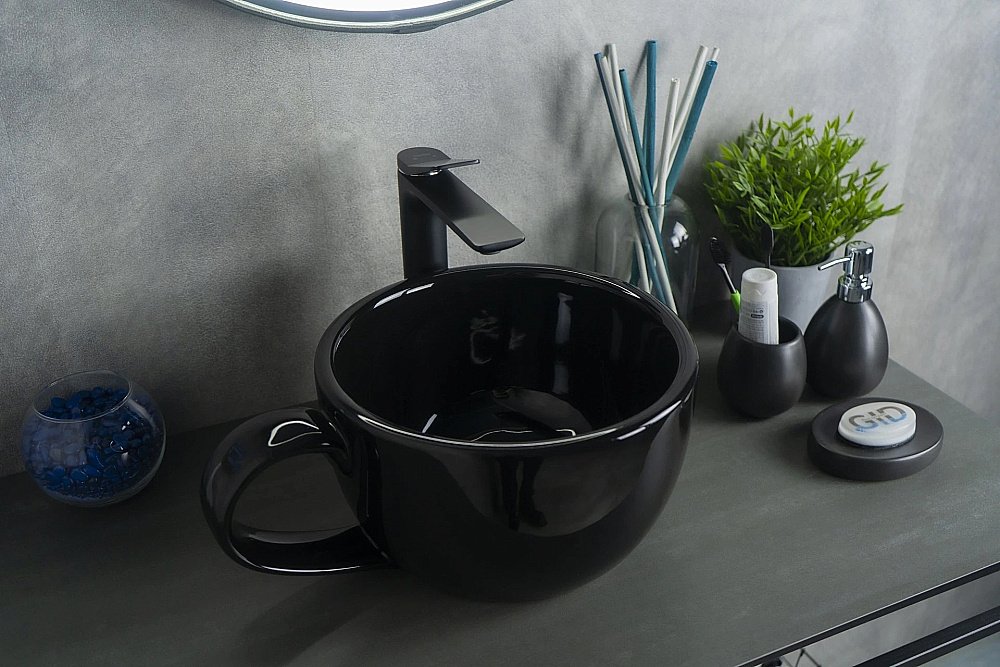 Раковина накладная Gid Creativo 40 Nc9077 52230 черная купить в интернет-магазине Sanbest