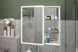 Зеркальный шкаф Misty Аперио 80 МВК006/МВК007 белый купить в интернет-магазине сантехники Sanbest