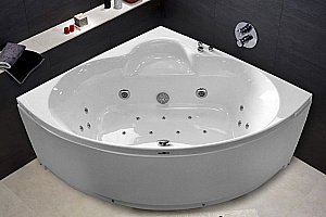 Акриловая ванна Royal Bath Fanke De Luxe RB581200DL 140x140 белая с гидромассажем купить в интернет-магазине Sanbest