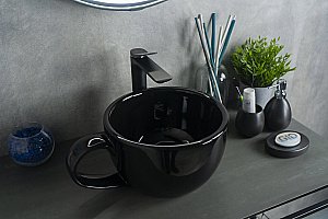 Раковина накладная Gid Creativo 40 Nc9077 52230 черная купить в интернет-магазине Sanbest