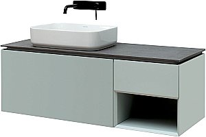 Тумба с раковиной Allen Brau INFINITY 120 1+1 папирус матовый для ванной в интернет-магазине Sanbest