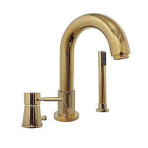 Смеситель на борт ванны Webert RIMINI RI850701010 золото купить в интернет-магазине сантехники Sanbest