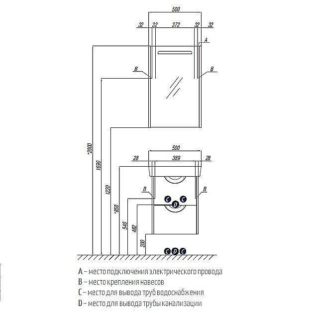 Зеркальный шкаф Акватон Сильва 50 дуб фьорд купить в интернет-магазине сантехники Sanbest