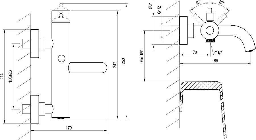 Смеситель для ванны Ravak Espirit X070353 розовое золото купить в интернет-магазине сантехники Sanbest