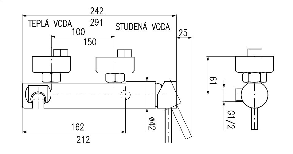 Смеситель для душа RAV-Slezak SEINA SE980.5 хром купить в интернет-магазине сантехники Sanbest