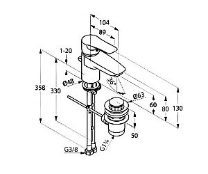 Смеситель для раковины Kludi Tercio 384810575 купить в интернет-магазине сантехники Sanbest
