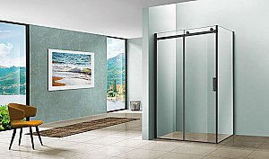 Душевой уголок Vincea Como VSR-1C9013CLB 130x90 стекло прозрачное/профиль черный купить в интернет-магазине Sanbest