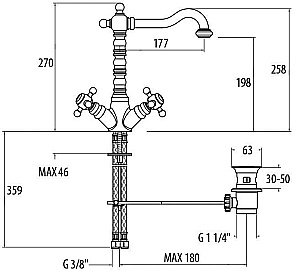 Смеситель для раковины Gattoni Vivaldi 1230012C0cr хром купить в интернет-магазине сантехники Sanbest