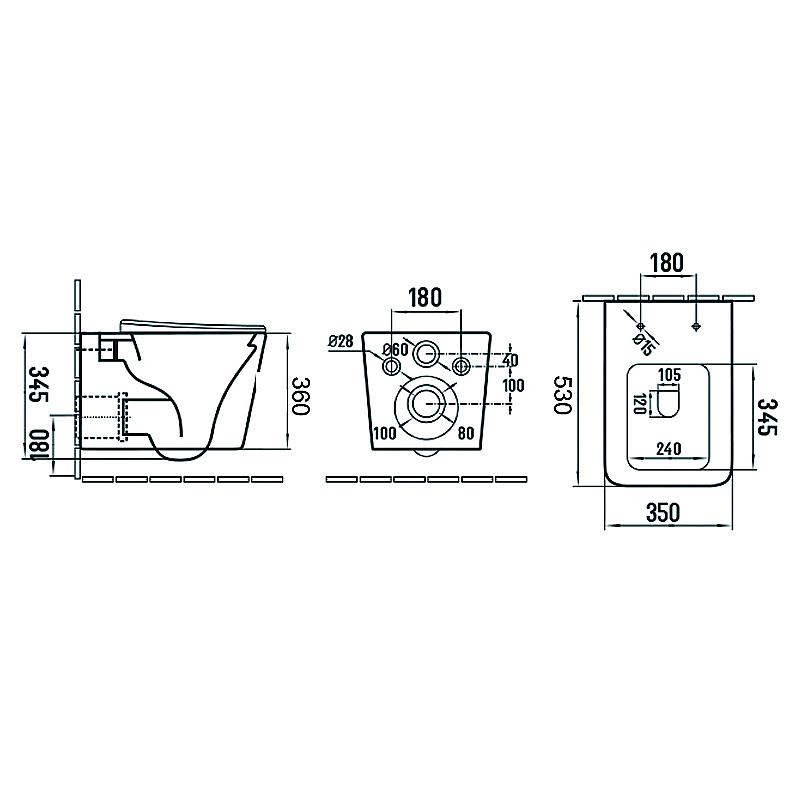 Инсталляция для унитаза Azario AZ-8010-1000 купить в интернет-магазине сантехники Sanbest
