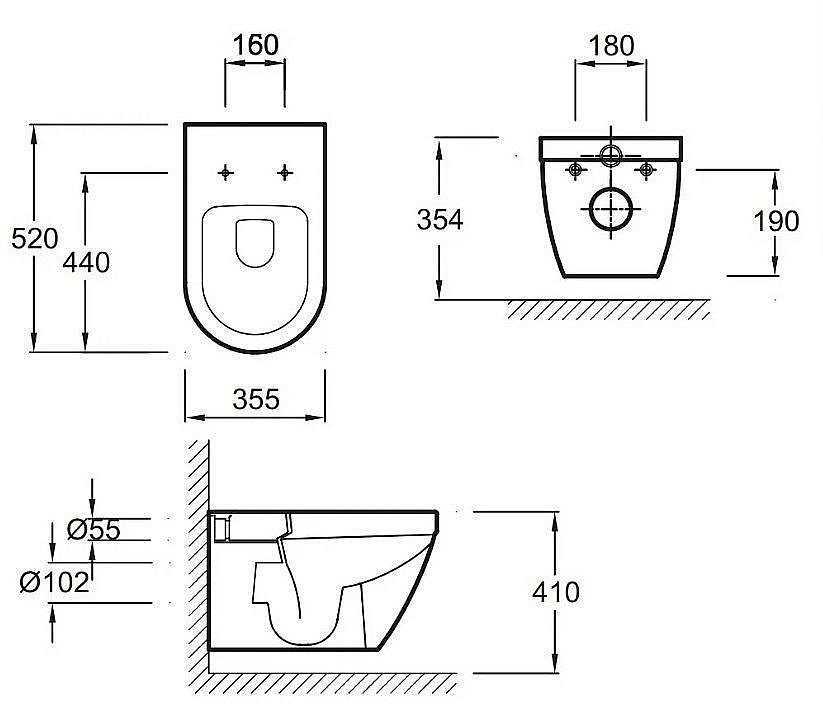 Унитаз подвесной Jacob Delafon RODIN+ E21749RU-00 безободковый, с крышкой микролифт, с инсталляцией и кнопкой хром купить в интернет-магазине Sanbest