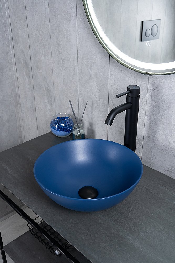 Раковина накладная Gid 9081bum синяя матовая купить в интернет-магазине Sanbest