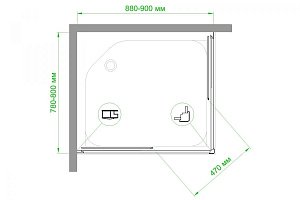 Душевой уголок Royal Bath RB8090HPD-C-CH 90х80 матовый купить в интернет-магазине Sanbest