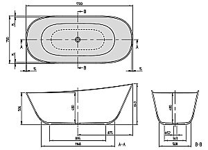 Ванна Villeroy&Boch Theano UBQ170ANH7F200V-01 170x75 альпийский белый купить в интернет-магазине Sanbest