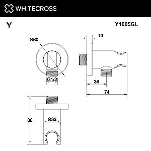 Подключение для шланга WhiteCross Y Y1005GL золото купить в интернет-магазине сантехники Sanbest