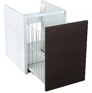 Подвесной шкаф Акватон Брук 40х50 с корзиной дуб феррара для ванной в интернет-магазине сантехники Sanbest