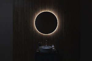 Зеркало Art&Max ASTI AM-Ast-800-DS-FNC-Nero в ванную от интернет-магазине сантехники Sanbest